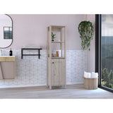 Linen Storage Cabinet - Single Door - Two Open Shelves