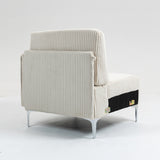 Modular Corduroy Sectional Sofa Beige