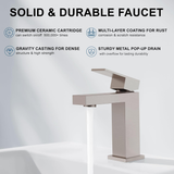 Single Handle Bathroom Faucet, Brushed Nickel Single Hole Bathroom Faucet