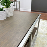 3-Piece Coffee and End Table Set, Wood with Metal Frame