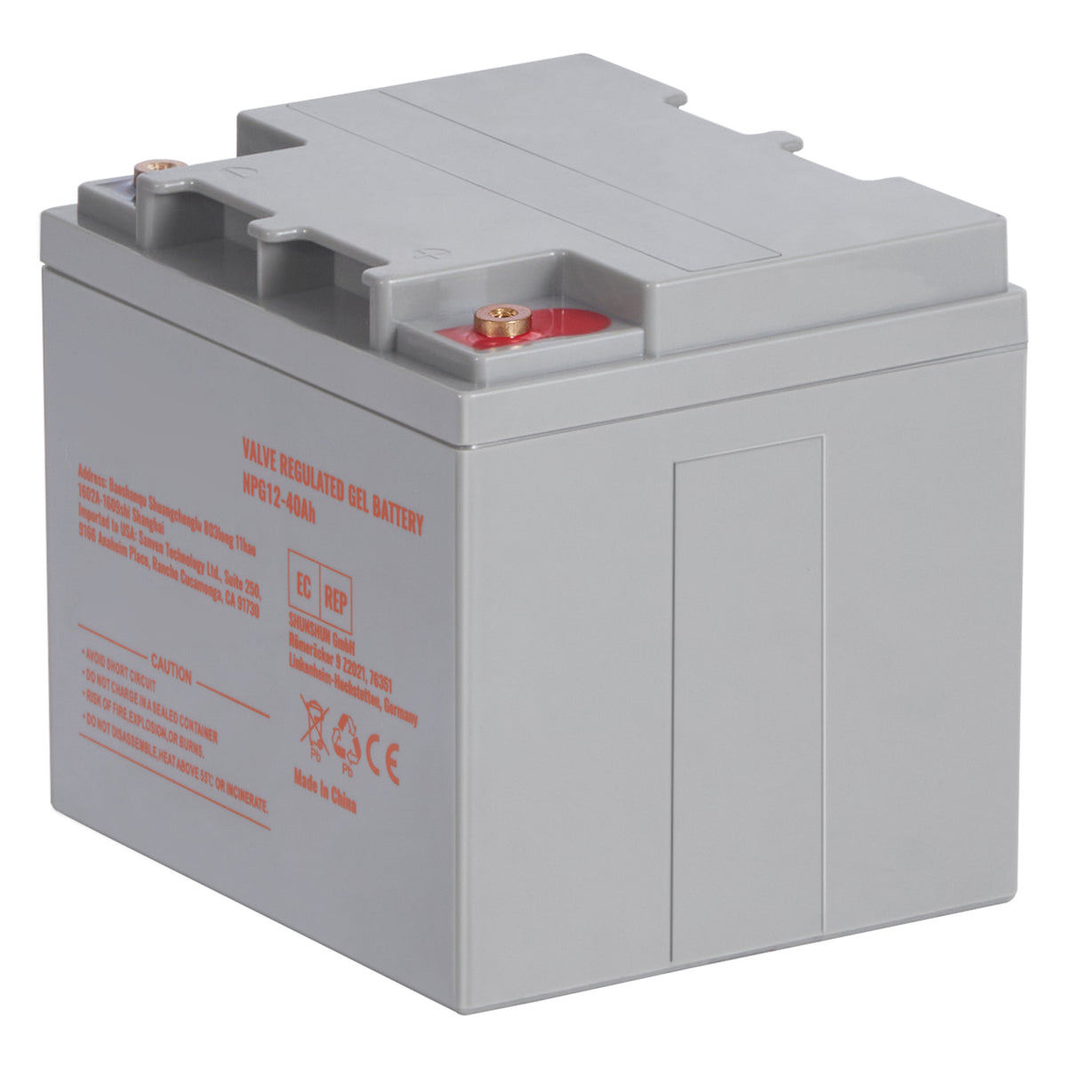 Deep Cycle Battery, 12V 40AH, AGM Marine Rechargeable Battery