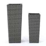 Rattan Flower POT - Grey