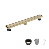 24" Stainless Steel Linear Shower Drain with Hair Strainer