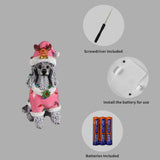 Christmas Poodle Statue, Holiday Dog Figurine in Pink Santa Outfit
