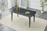 Stone Dining Table Dark Gray