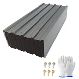 Grey Corrugated Galvanized Metal Roofing Panels 42.52" x 18.90" 20pc
