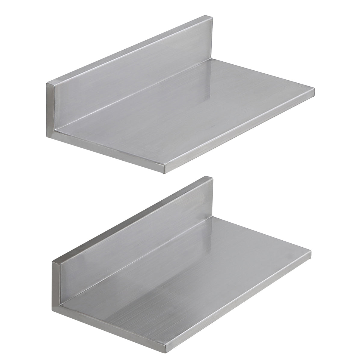 8.6" x 16" Stainless Steel Shelf, Wall Mounted Floating Shelving