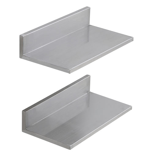 8.6" x 16" Stainless Steel Shelf, Wall Mounted Floating Shelving