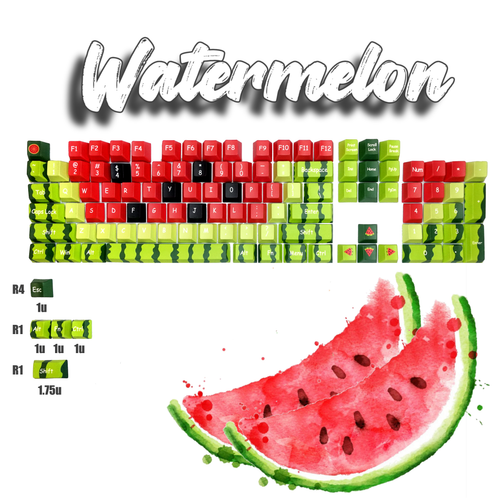 Watermelon Keycaps Set - Cute Fruits Keycap Set