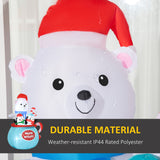 Outsunny 5ft Christmas Inflatables Outdoor Decorations Blessed Polar Bear and Pe