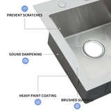 21 Inch Drop in Kitchen Sink with Pull-out Faucet and Sink Cover, Stainless Stee