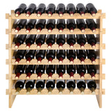 48 Bottle 6-Tier Bamboo Wood Stackable Wine Rack Display