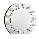 Farai Glam Wall Mirror - Mirrored Frame with Faux Crystal Diamonds