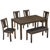 Wood Dining Set Walnut