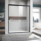 Sliding Shower Glass Door 56-60 in. W x 72 in. H, Adjustable Semi Frameless S