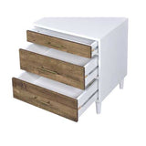 Accent Table - White & Weathered Oak - 3 Drawers - Tapered Legs
