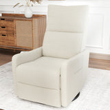 Velvet Recliner Swivel Power Beige