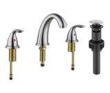 Brushed Nickel Waterfall 3-Hole Bathroom Faucet 8-Inch