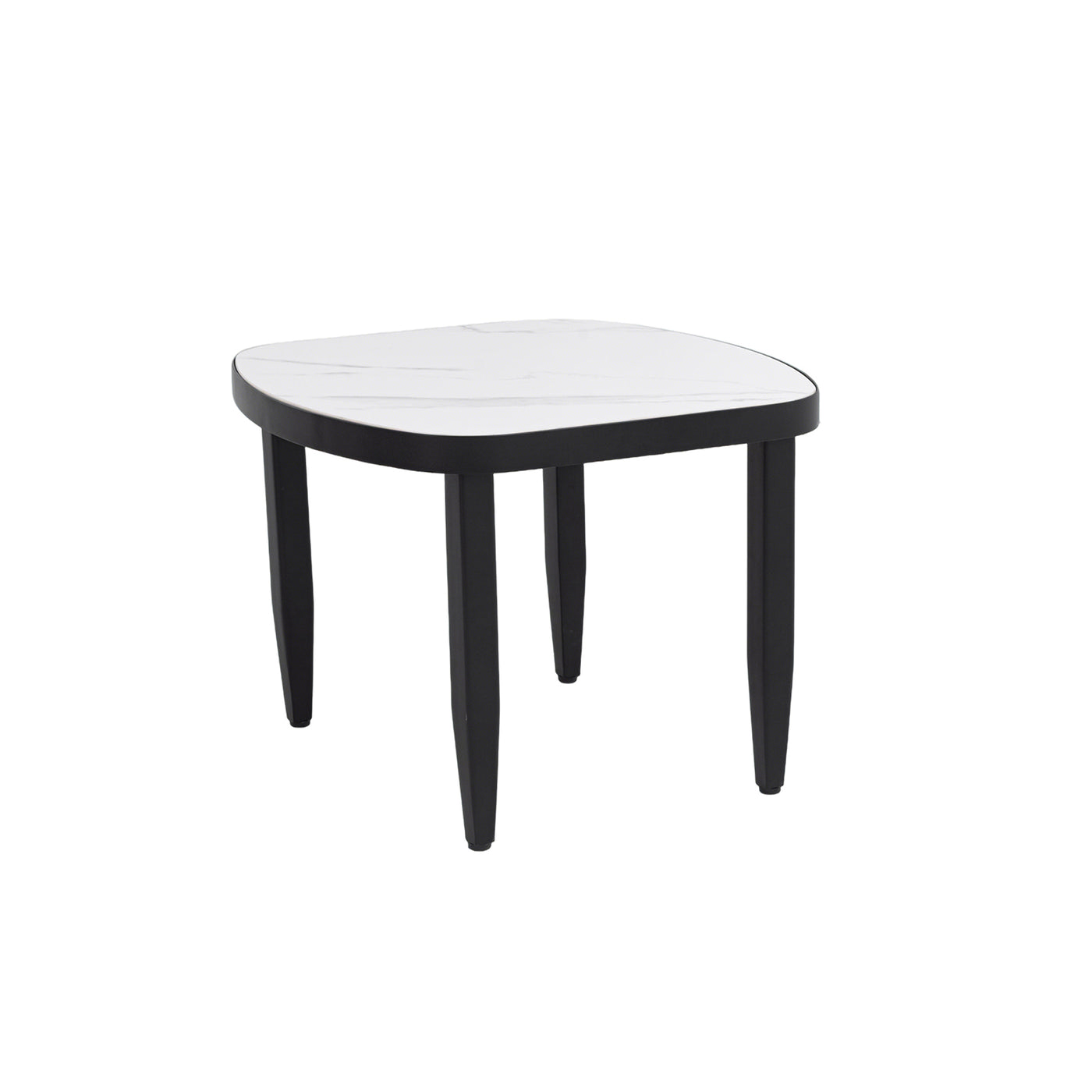 Modern Outdoor Arc Side Table 23.6" Marble Sintered Stone
