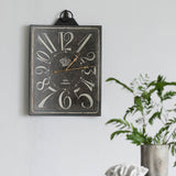 Large Black Rectangular Vintage Wall Clock White Numerals