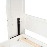 Beige Full Size Murphy Bed with 2 Drawers, Solid Pine Wood + MDF, 80.5''L x 61.5''W x 89''H