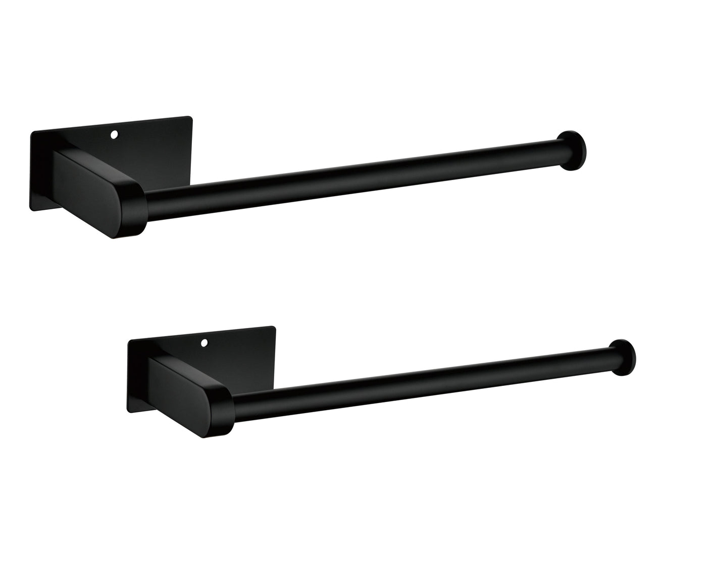 2 Pack Black Paper Towel Holder Wall Mount Self Adhesive 12