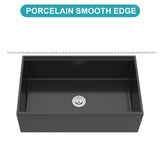 33" Matte Black Farmhouse Kitchen Sink Workstation
