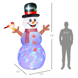 Outsunny 7.9' Christmas Inflatables Snowman with Branch Hands, Blow-Up Outdoor C