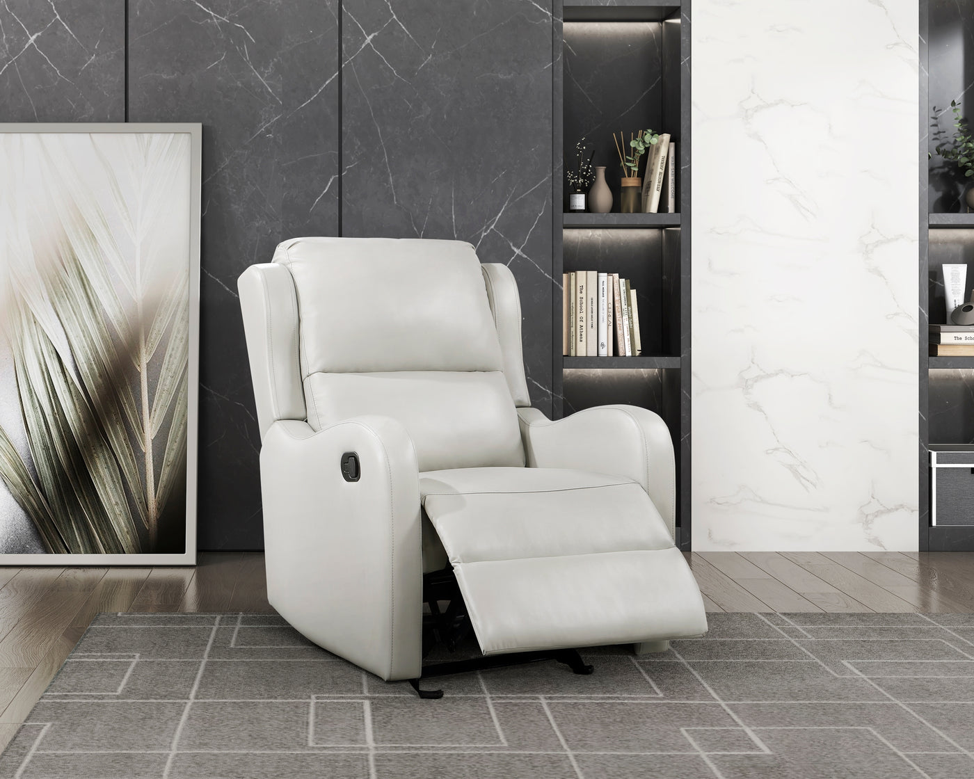 Faux Leather Glider Recliner Chair Living Room Seating