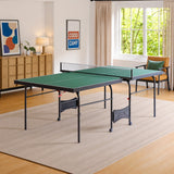 8 FT Foldable Portable Ping Pong Table with Quick-Clamp Net & Post Set, Indoor &