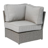 Outdoor Chair Wedge Coastal Wicker Aluminum Gray 33 In 300 LB