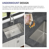28 Inch Undermount Sink - 28" x 18" x 9" Undermount Stainless Steel Kitchen