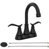 Matt Black 2-Handle 360 Degree High Arc Bathroom Sink Faucet