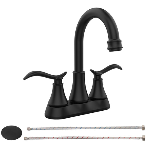 Matt Black 2-Handle 360 Degree High Arc Bathroom Sink Faucet