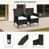 Rattan Wicker Patio Dining Chairs Set, Stackable, Dark Coffee
