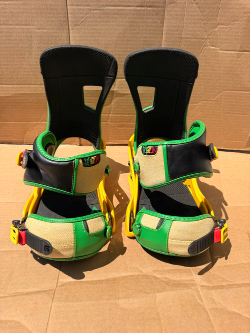 Burton 3014 Infidel Snowboard Bindings Green Yellow Re:Flex - w/ Bag - As Is