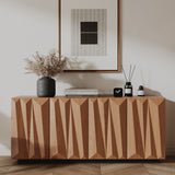 60'' Mid Century Sideboard Buffet Cabinet with 3D Doors