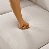 Sofa L-Shape Modular Velvet Beige 4-Seat Pocket Spring 118in