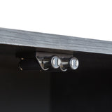 Modern 64" Wavy TV Cabinet with LED Lights Black