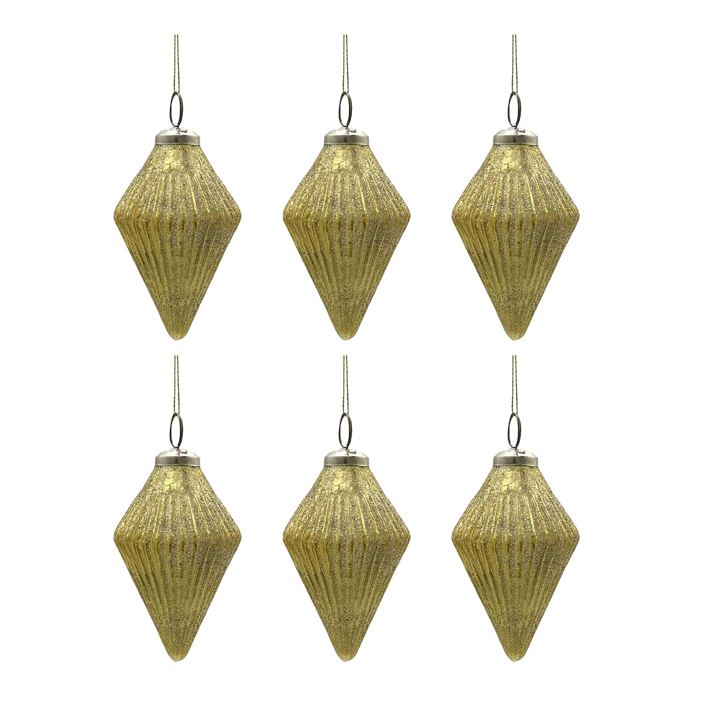 Glass Christmas Ornaments Set of 6 Hanging Ball Decorations