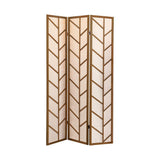 3-Panel Walnut Folding Shoji Room Divider Screen