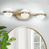 LED 3-Light Bathroom Vanity Light, Acrylic Shades, Champagne Gold