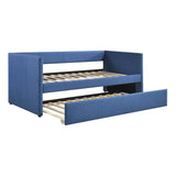 Daybed with Trundle Engineered Wood Blue