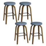 Set of 2 Fabric Bar Stool Swivel Blue