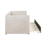 Daybed with Trundle Wood Sleeper Beige