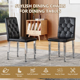 Set of 4 Metal Dining Chair Black/Silver