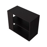 Side Table with Open Shelf, Melamine, Wengue, 23.6" Wide