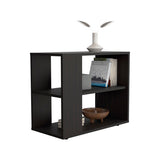 Side Table with Open Shelf, Melamine, Wengue, 23.6" Wide