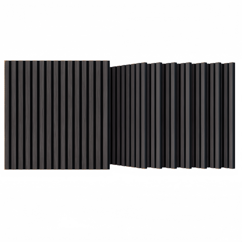 8 Pcs Matte Black Acoustic Panels 3D Groove Sound Absorbing