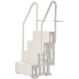 4-Step White Pool Ladder Double Handrails 400 lb 48-54 In